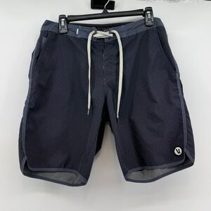Vuori Men's Cruise Performance Stretch Board Shorts Black Gray Dot Print Size 30